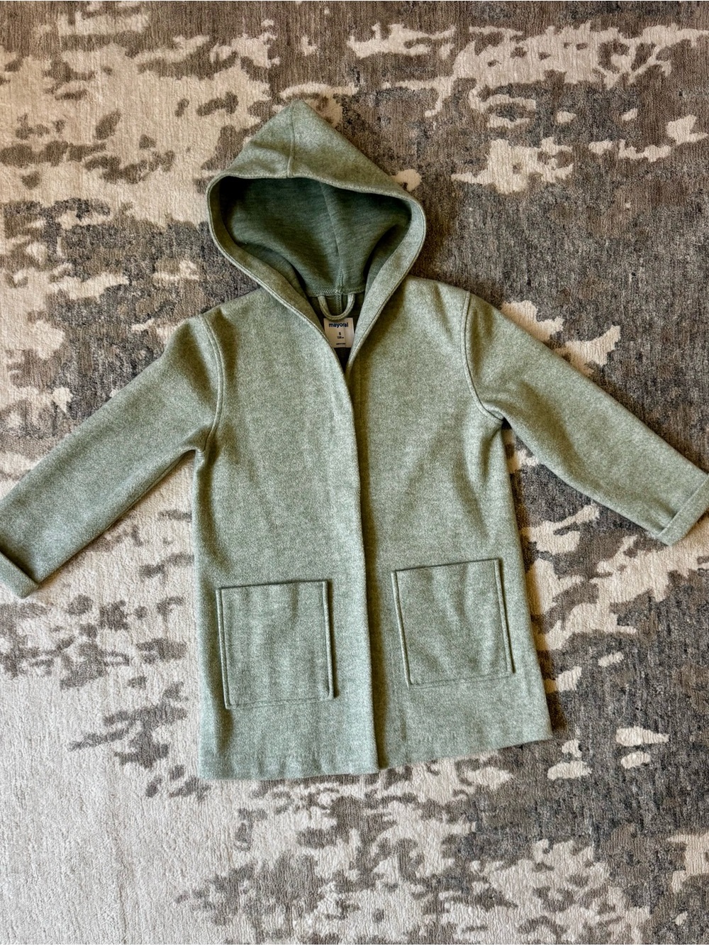 Mayoral Light Green Hooded Kids Coat